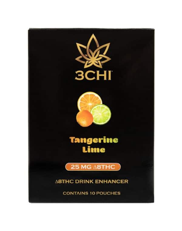 Package of 3CHI 250mg Delta-8 Tangerine Lime Flavored Drink Enhancer