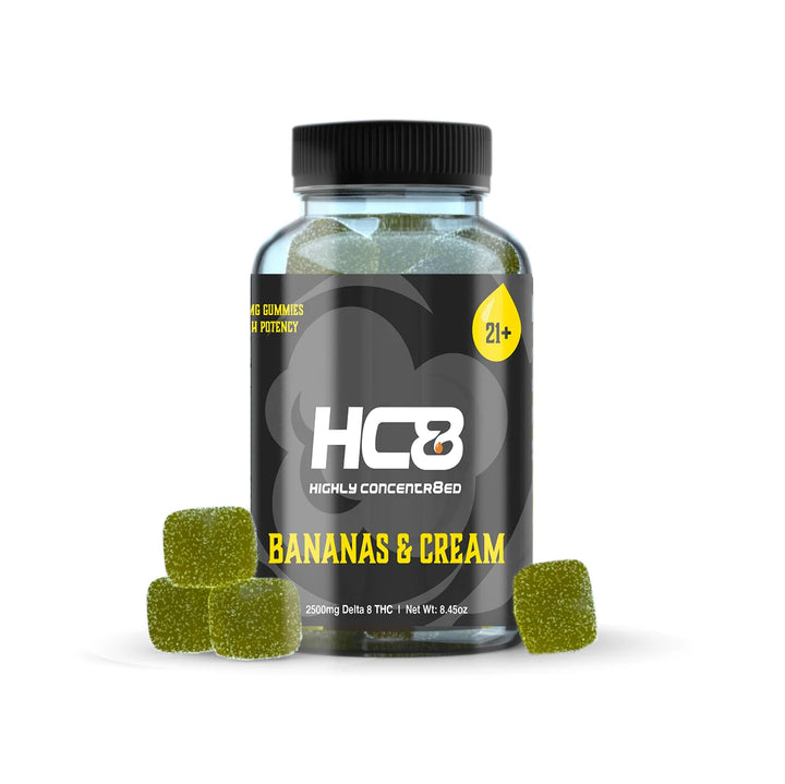 Highly Concentr8ed Delta-8 THC Bananas and Cream Gummies