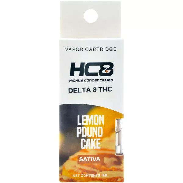 Highly Concentr8ed Delta-8 Lemon Pound Cake Vape Cartridge